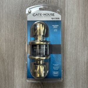 Gate House Bed Bath Locking Door Knob Polished Brass Finish #0117976 NEW